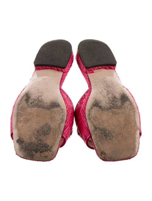 Gucci 1955 Horsebit Accent Raffia Slides