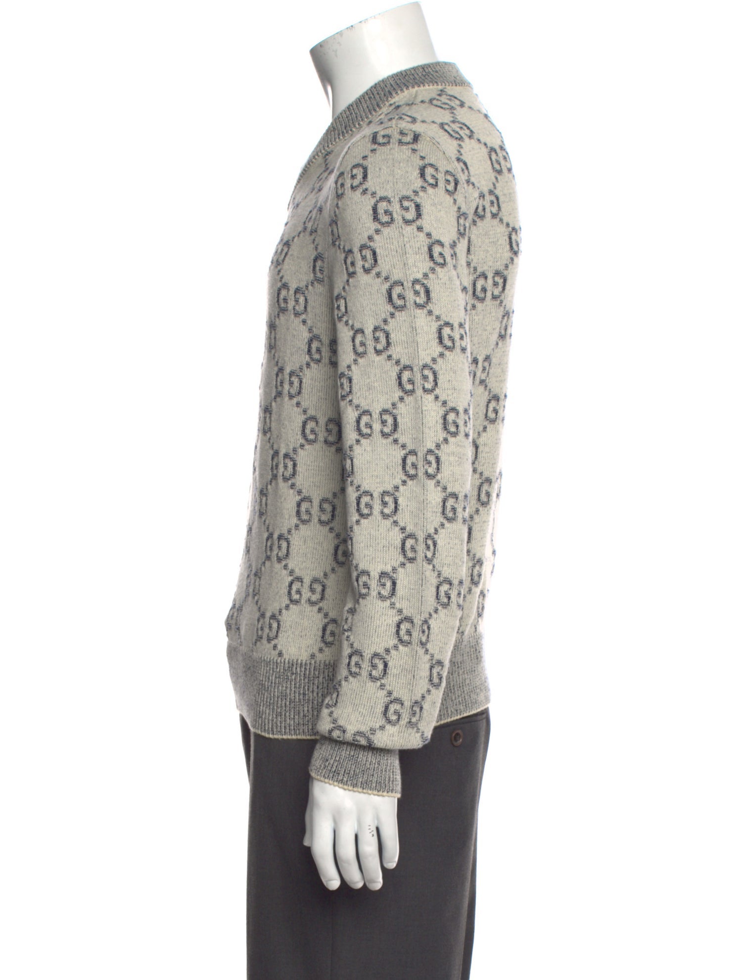 Gucci GG Logo V-Neck Pullover