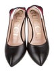 Gucci Leather Grosgrain Trim Slingback Pumps