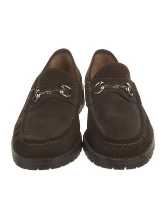 Gucci Horsebit Accent Suede Dress Loafers