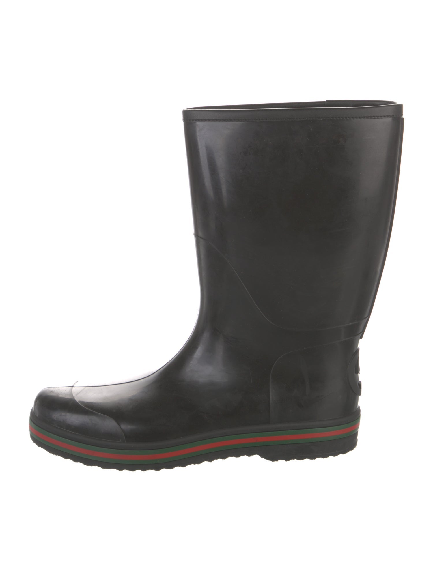 Gucci Web Accent Rubber Rain Boots