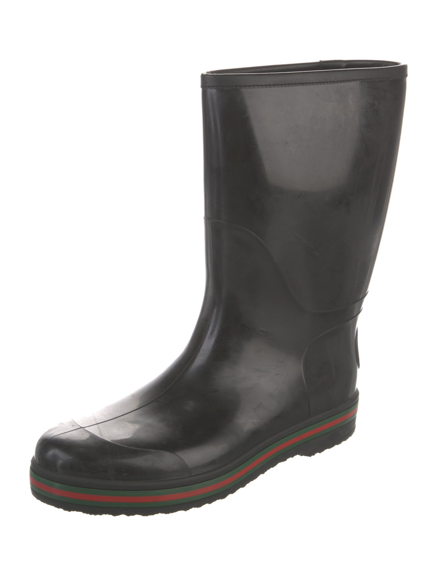 Gucci Web Accent Rubber Rain Boots