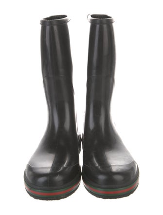 Gucci Web Accent Rubber Rain Boots