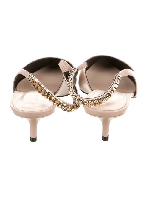 Gucci Patent Leather Chain-Link Accents Slingback Pumps