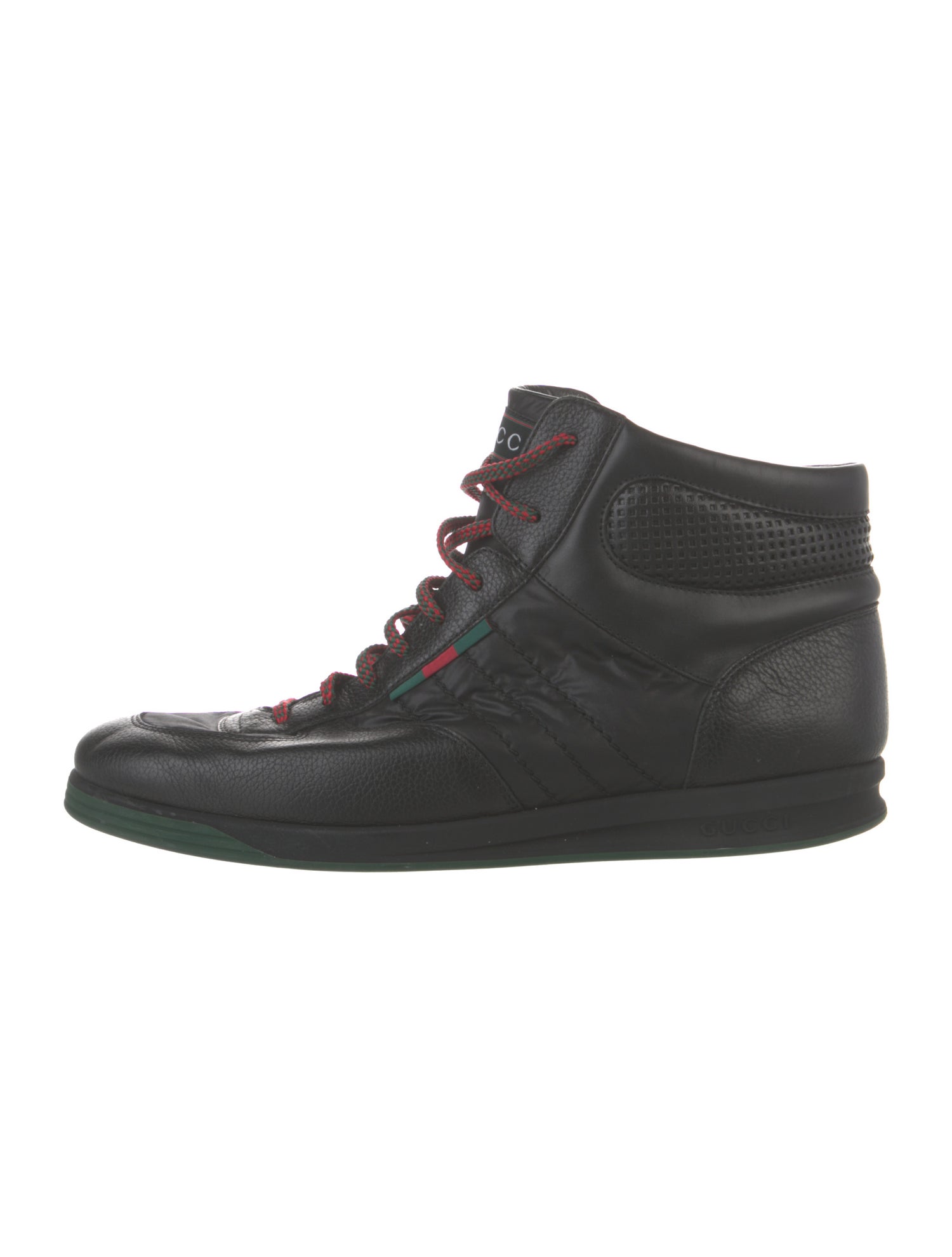 Gucci Web Accent Leather Sneakers