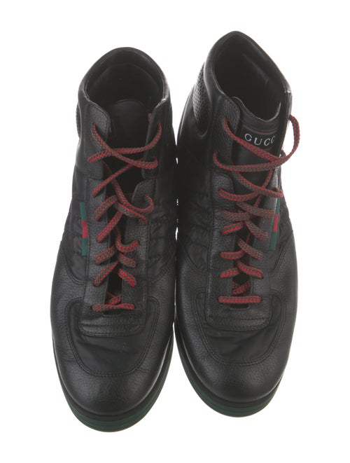 Gucci Web Accent Leather Sneakers