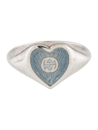 Gucci Enamel Interlocking G Heart Ring