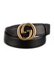 Gucci Double G Logo Leather Waist Belt