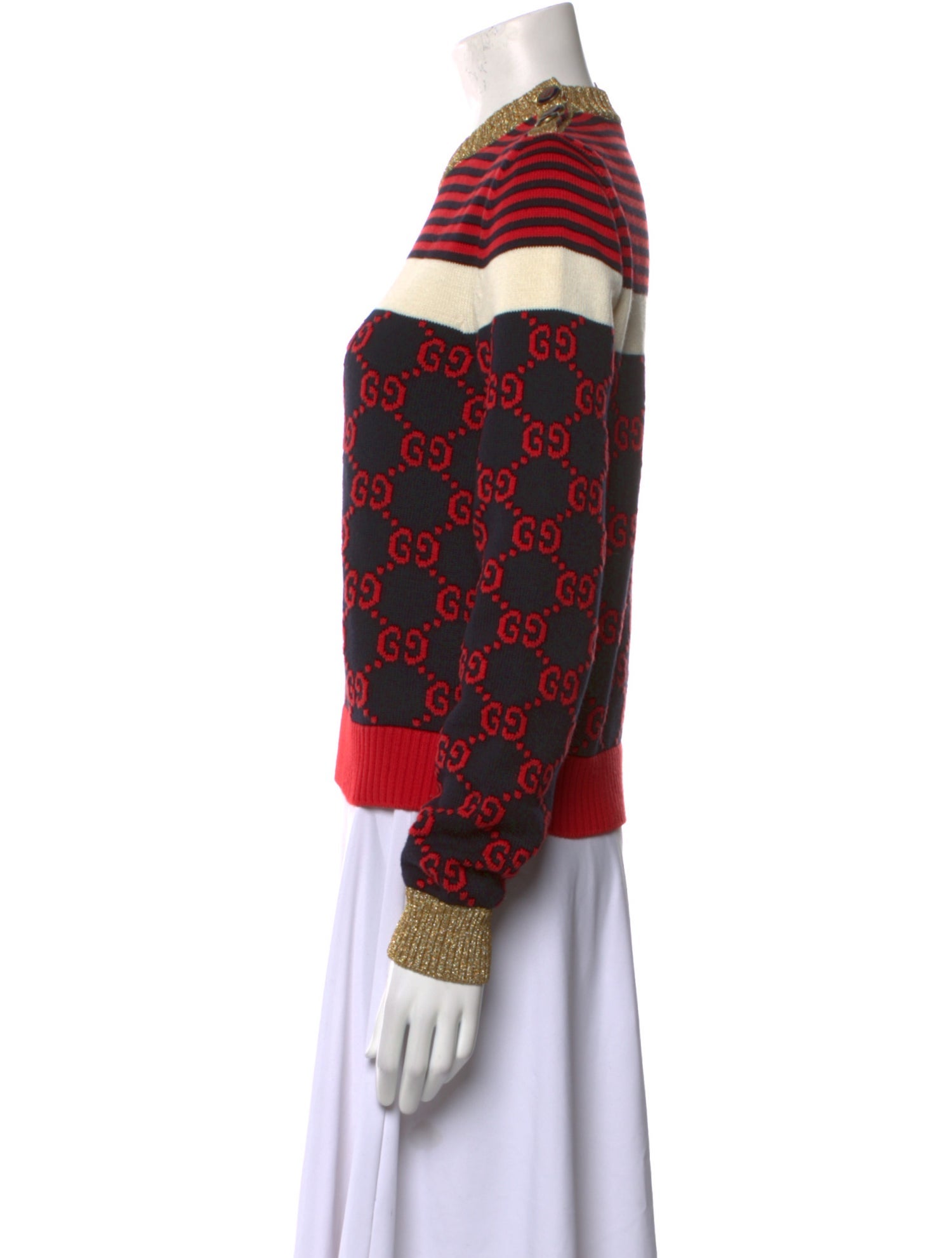 Gucci Striped Crew Neck Sweater