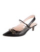Gucci Interlocking G Logo Leather Slingback Pumps