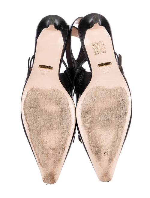 Gucci Interlocking G Logo Leather Slingback Pumps