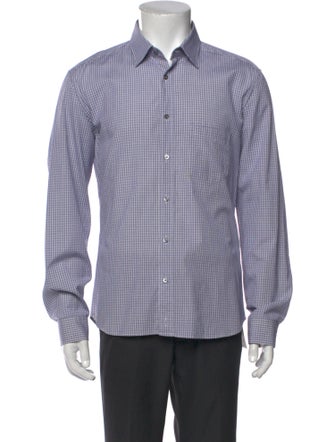 Gucci Plaid Print Long Sleeve Dress Shirt