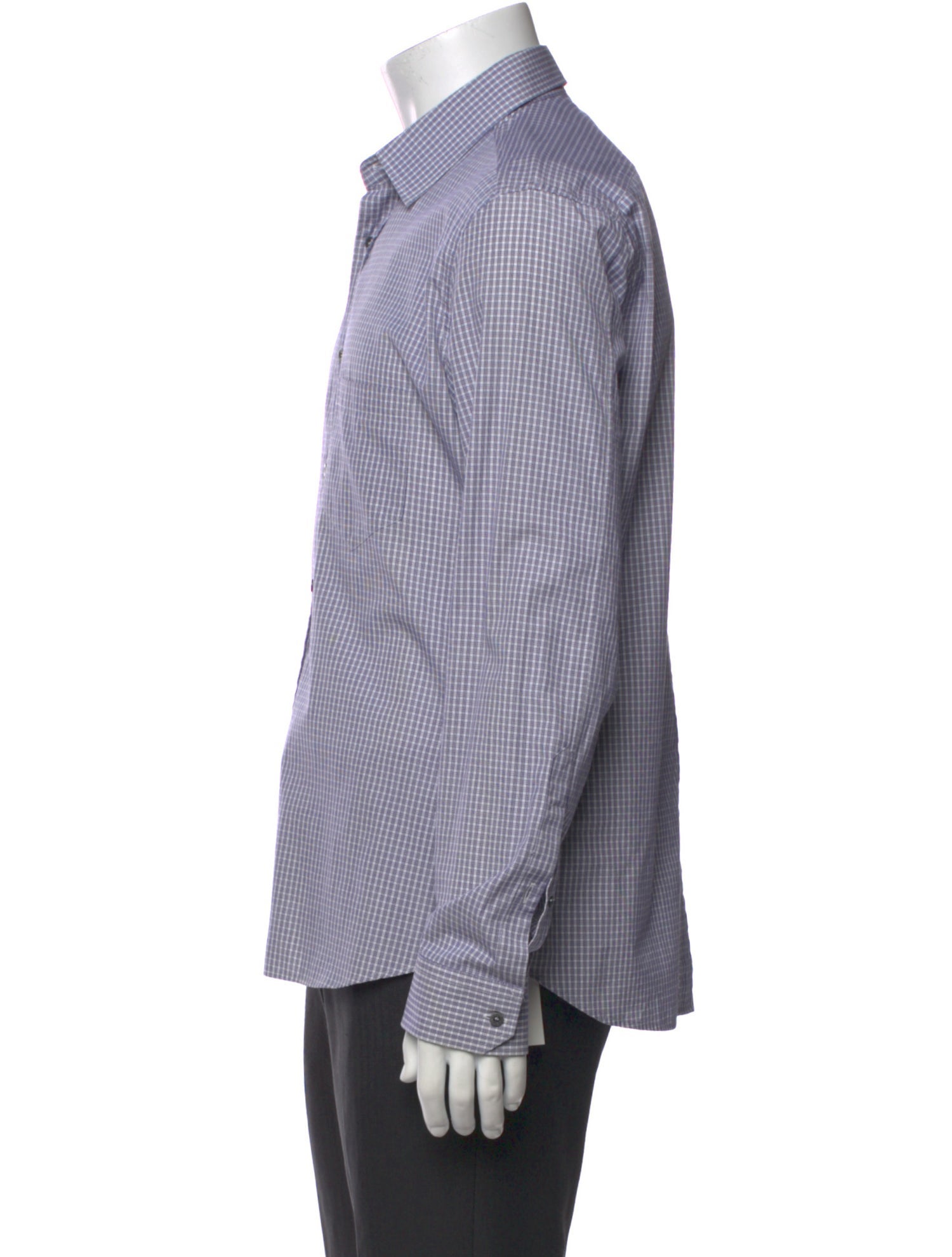 Gucci Plaid Print Long Sleeve Dress Shirt