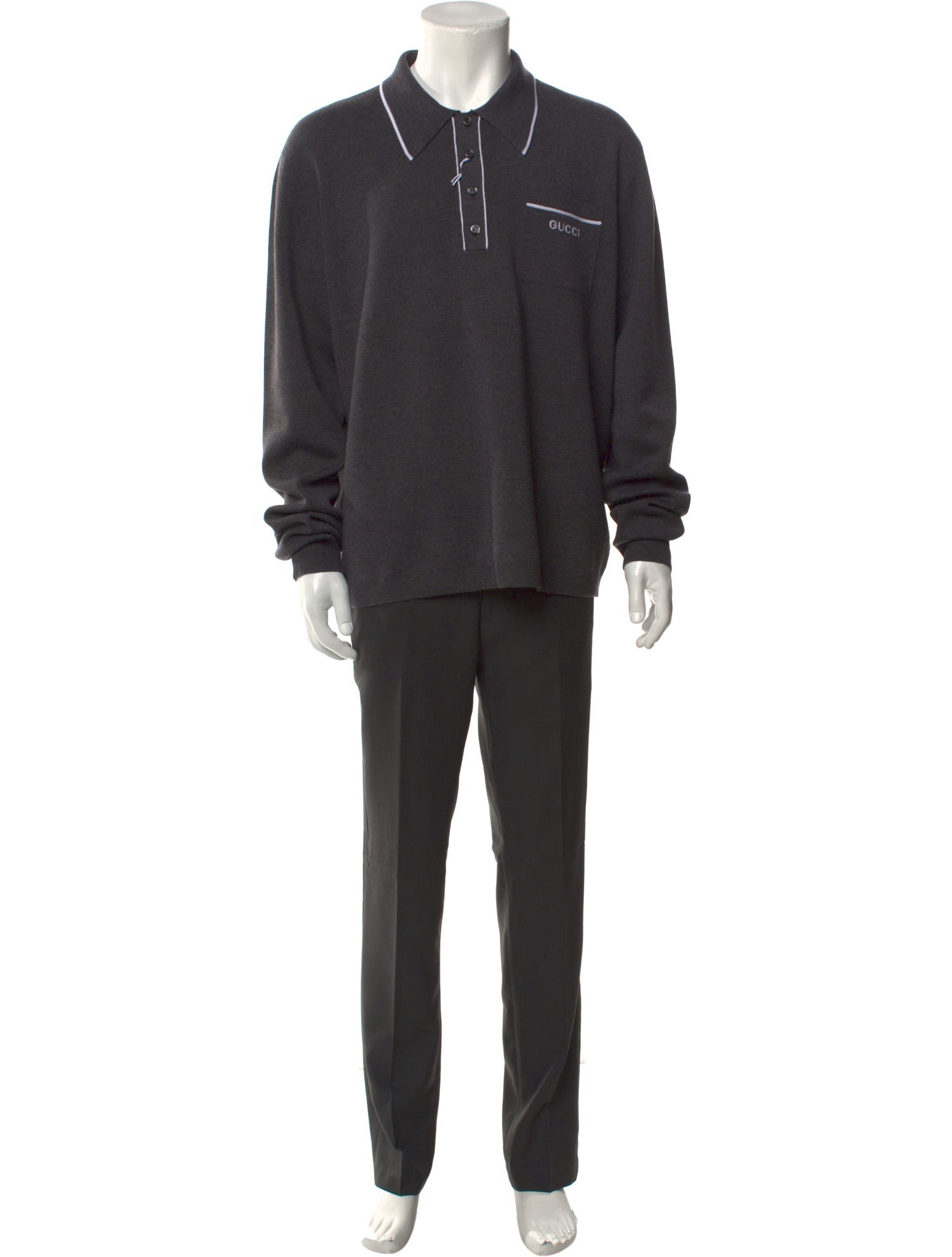 Gucci Interlocking G Logo Wool Polo Shirt