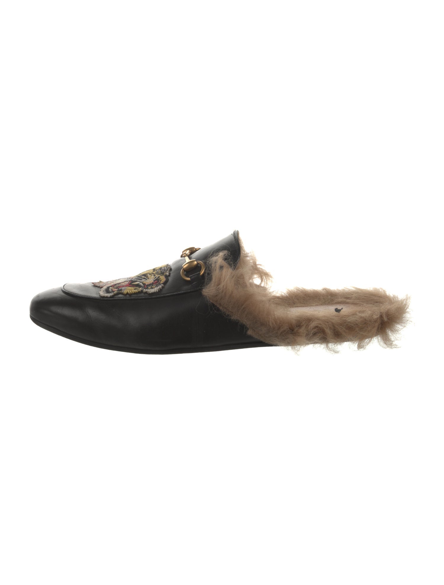 Gucci Horsebit Accent Leather Slippers