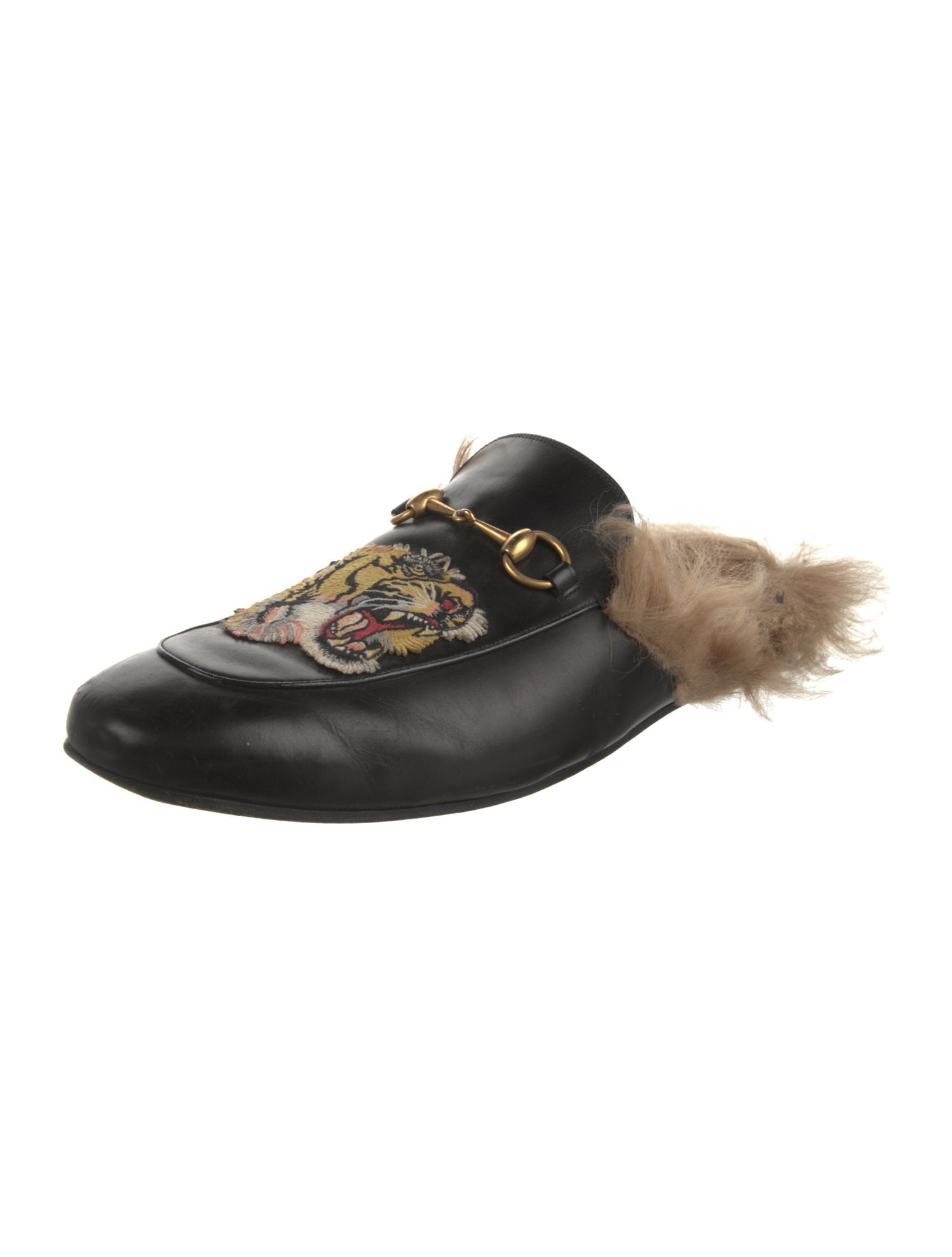 Gucci Horsebit Accent Leather Slippers