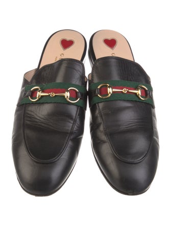 Gucci Web Accent Leather Mules
