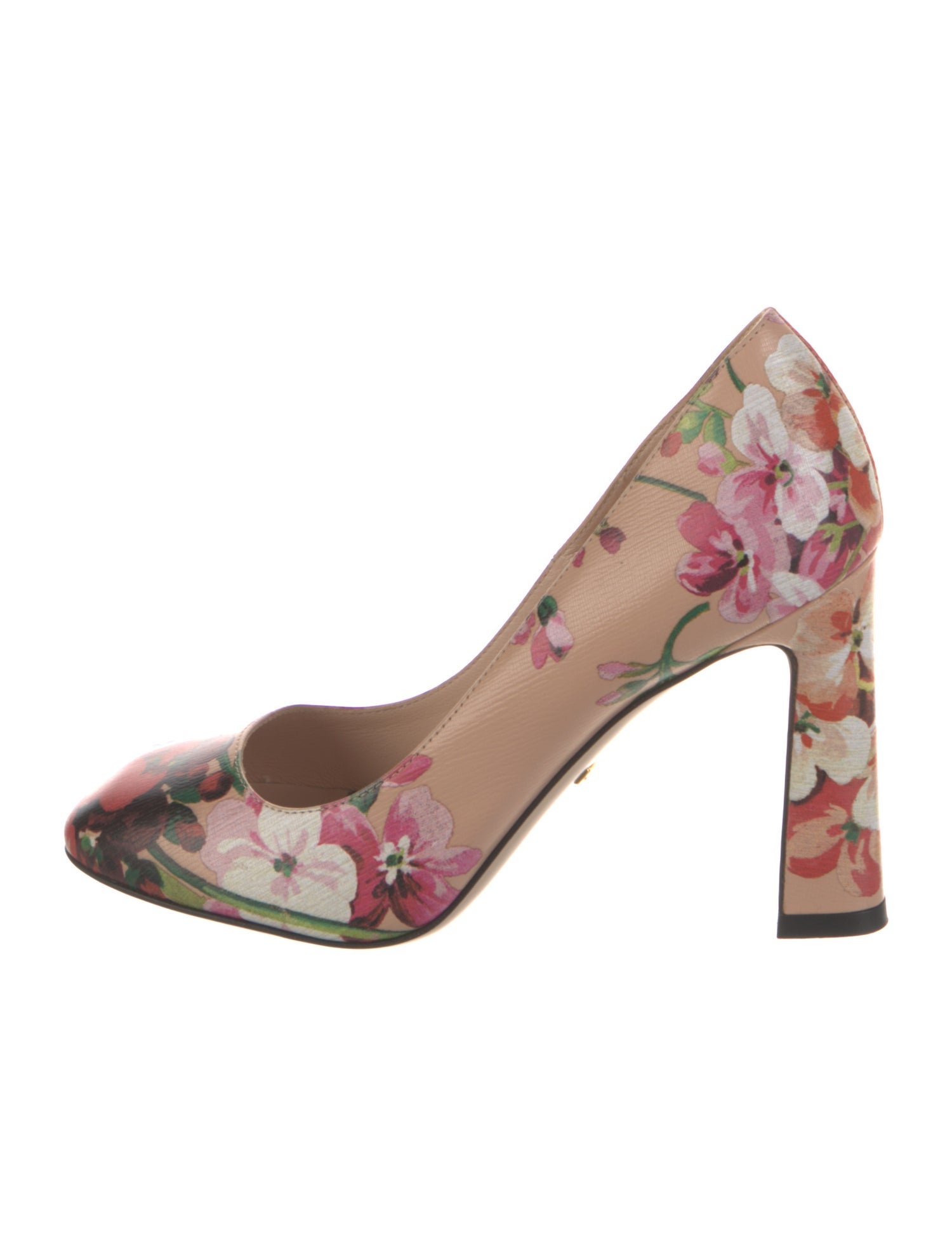 Gucci Blooms Print Leather Pumps