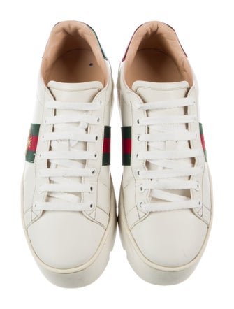 Gucci Web Accent Leather Sneakers