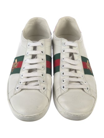Gucci Web Accent Leather Sneakers
