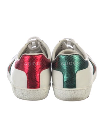 Gucci Web Accent Leather Sneakers