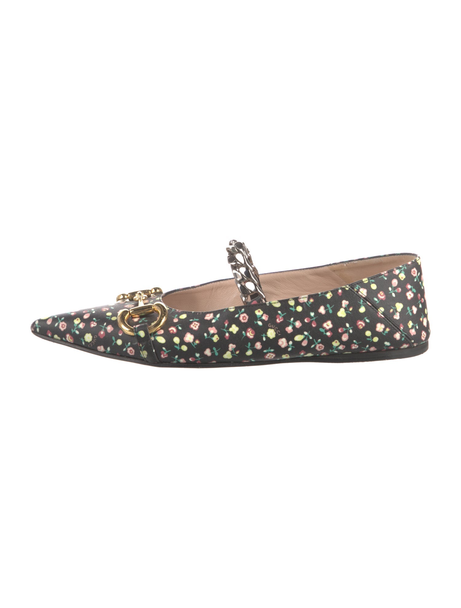 Gucci x Liberty Mary Jane Horsebit Accent Mary Jane Flats
