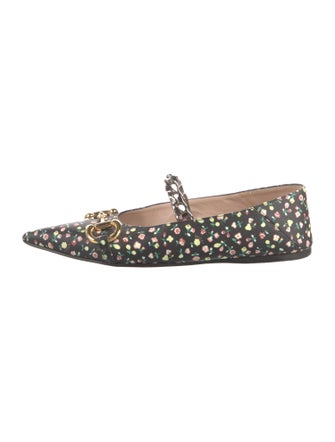 Gucci x Liberty Mary Jane Horsebit Accent Mary Jane Flats
