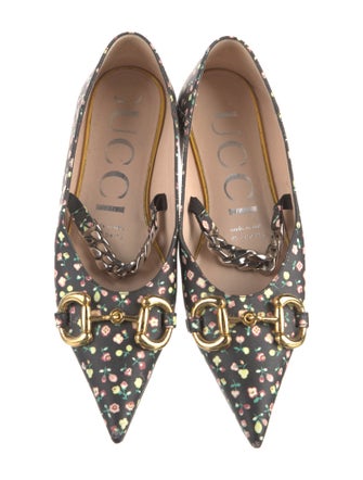 Gucci x Liberty Mary Jane Horsebit Accent Mary Jane Flats