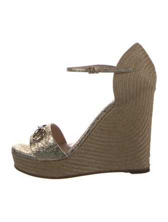 Gucci Horsebit Accent Leather Espadrilles