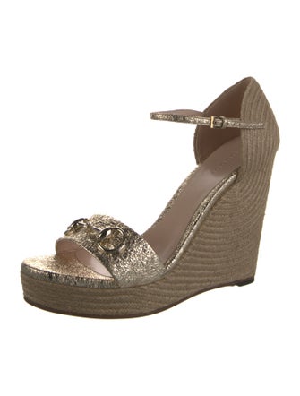 Gucci Horsebit Accent Leather Espadrilles