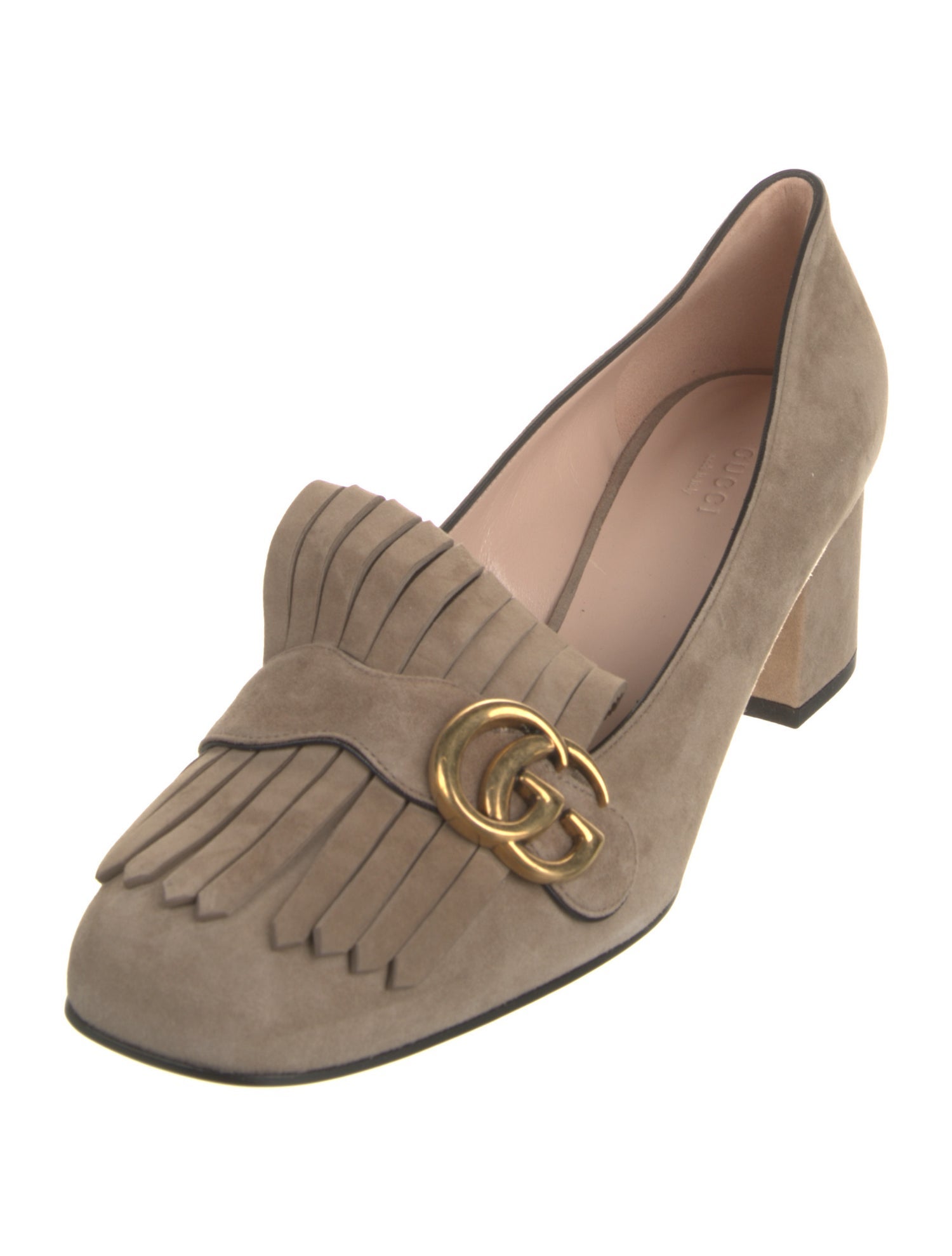 Gucci Double G Logo Suede Pumps