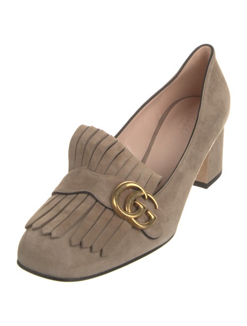 Gucci Double G Logo Suede Pumps