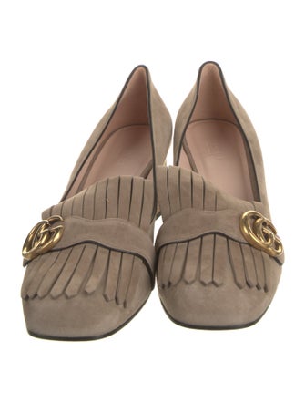 Gucci Double G Logo Suede Pumps