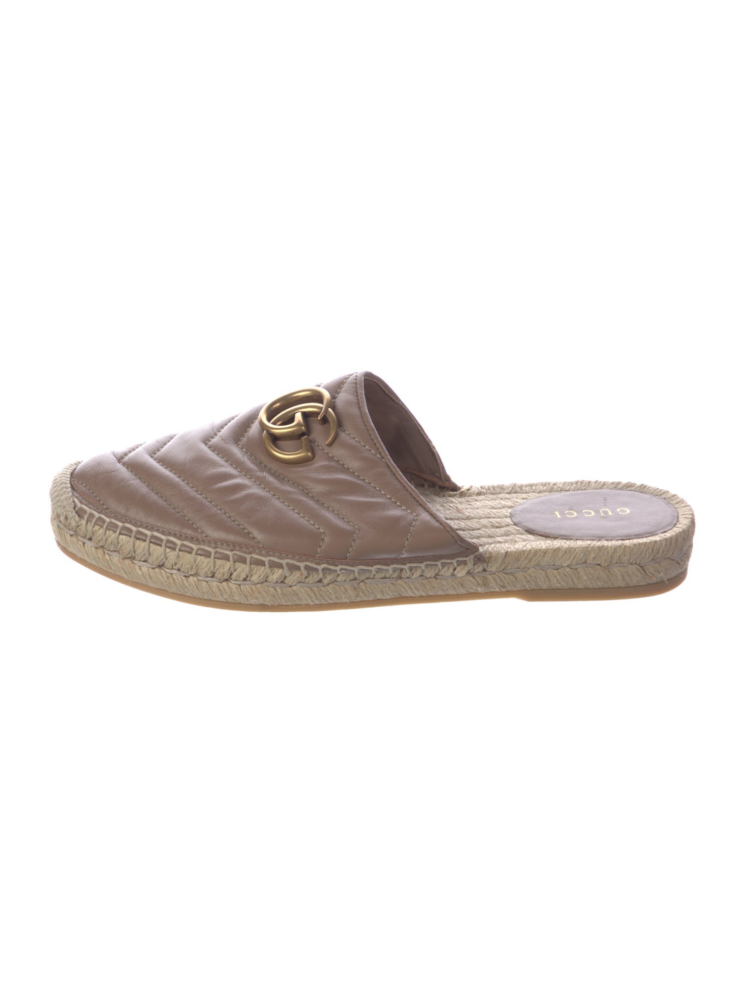 Gucci Double G Logo Leather Mules