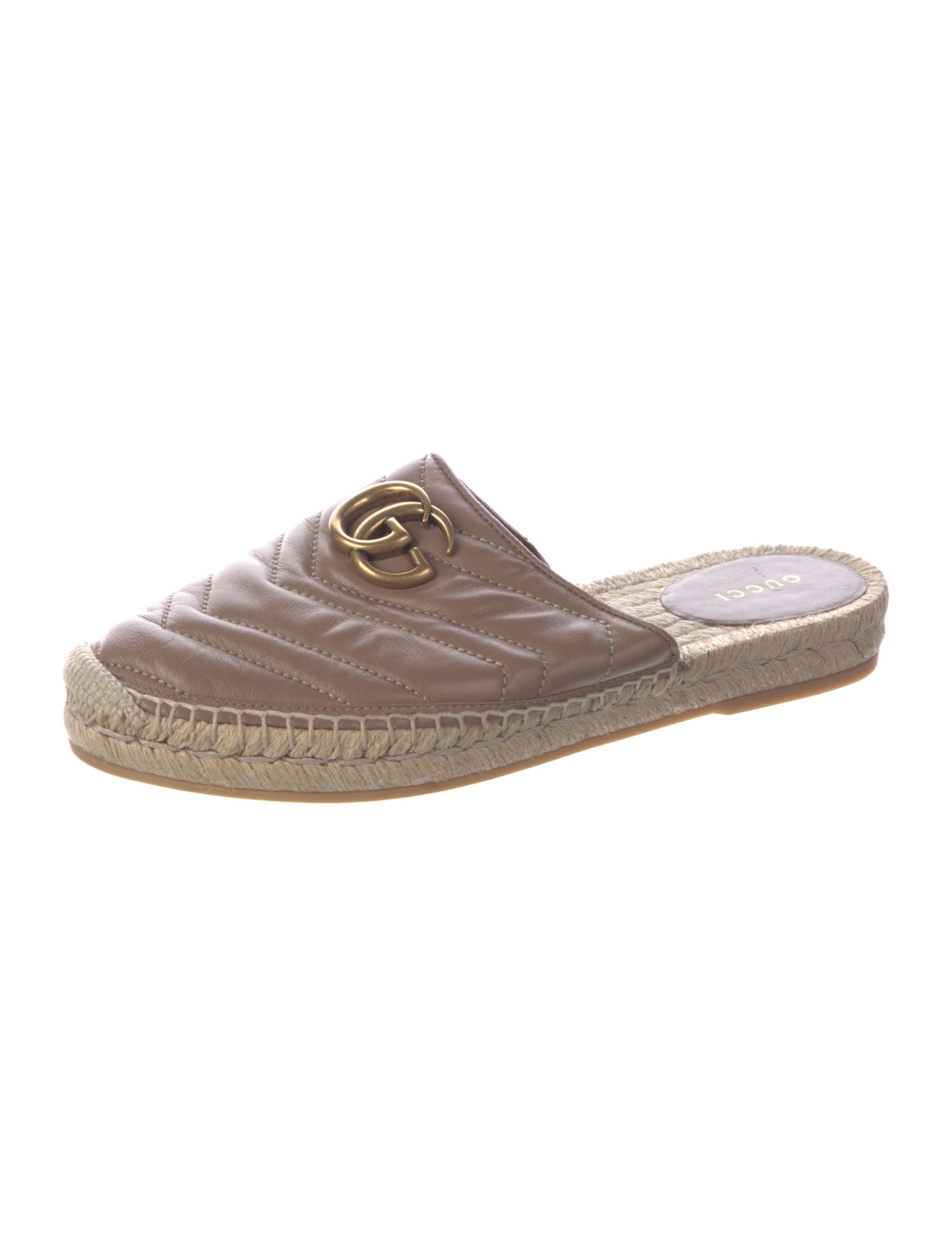 Gucci Double G Logo Leather Mules