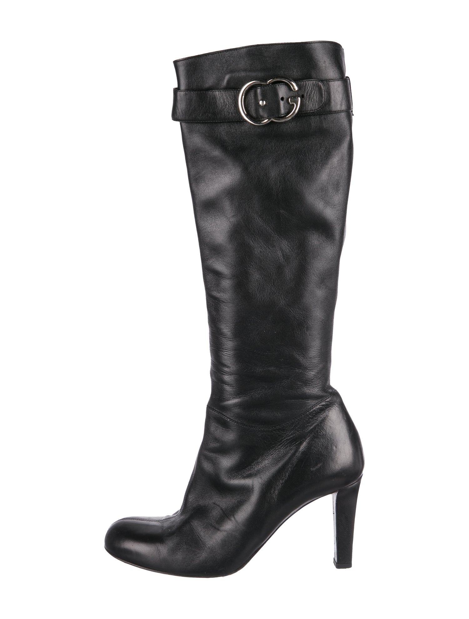 Gucci Double G Logo Leather Boots