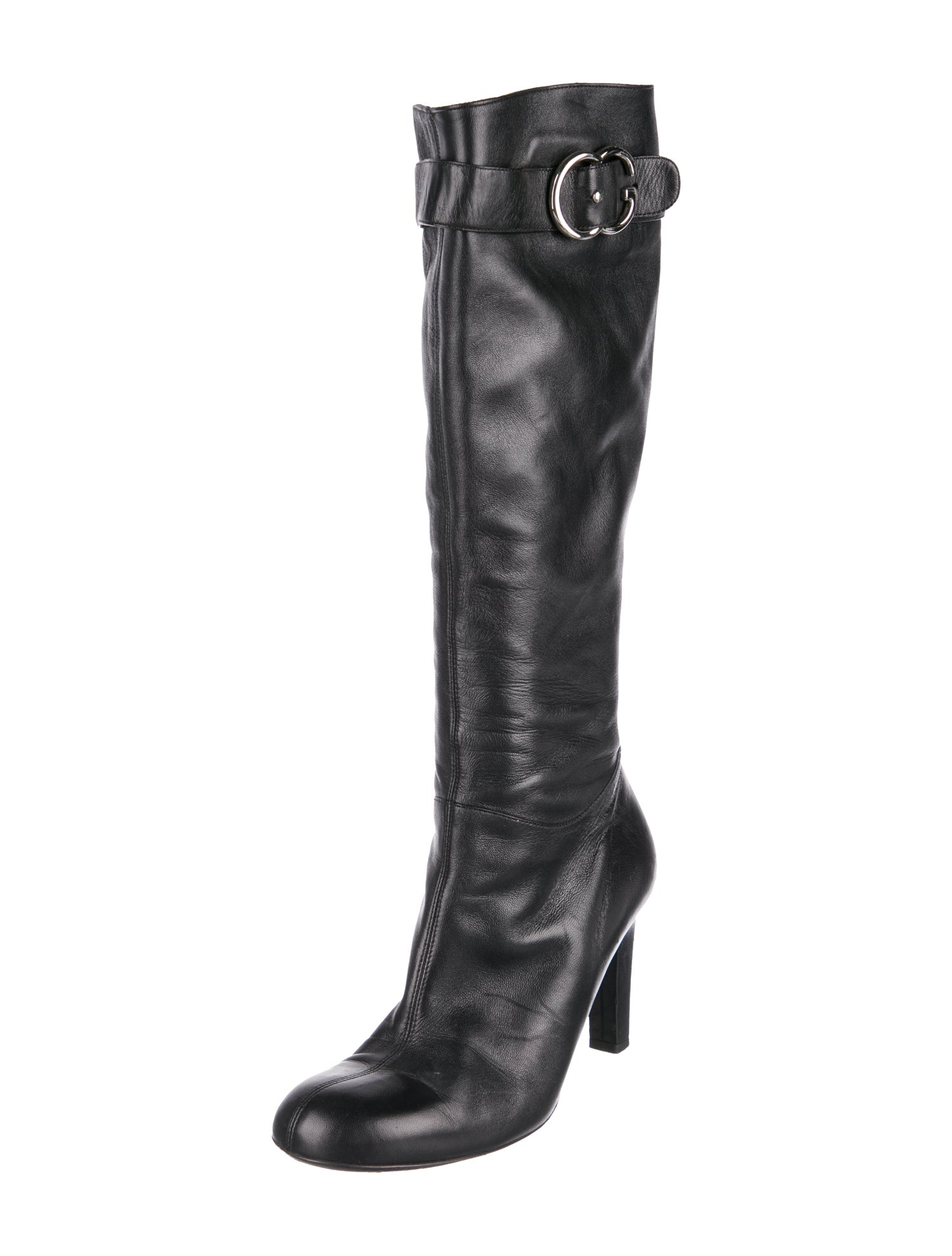 Gucci Double G Logo Leather Boots