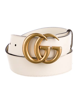 Gucci Double G Logo Leather Belt
