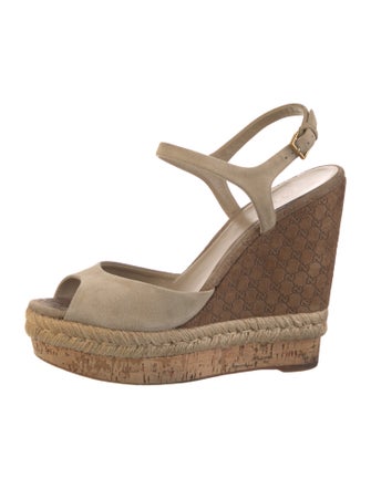 Gucci Microguccissima Pattern Suede Espadrilles