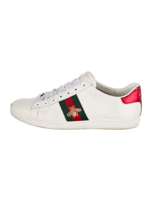 Gucci Web Accent Leather Sneakers