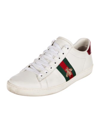 Gucci Web Accent Leather Sneakers