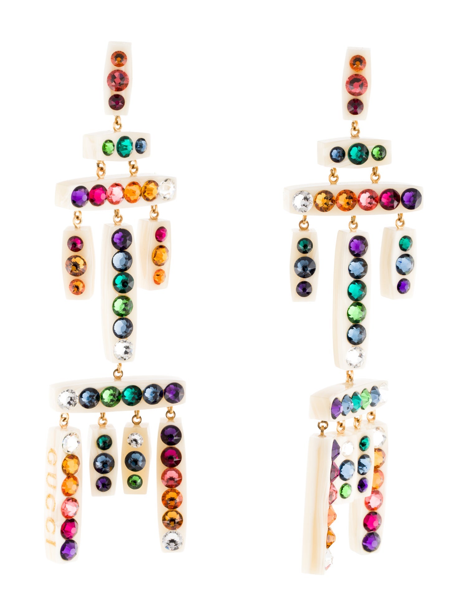 Gucci Resin & Crystal Chandelier Earrings