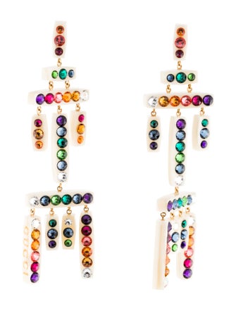 Gucci Resin & Crystal Chandelier Earrings