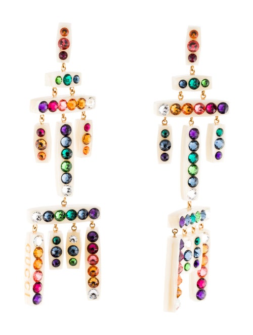 Gucci Resin & Crystal Chandelier Earrings