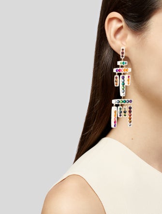 Gucci Resin & Crystal Chandelier Earrings