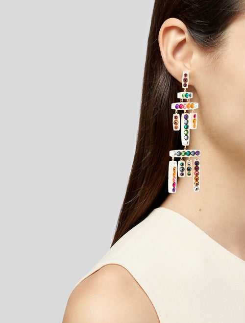 Gucci Resin & Crystal Chandelier Earrings