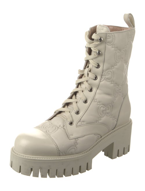 Gucci GG Signature Leather Combat Boots