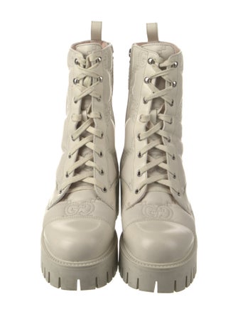 Gucci GG Signature Leather Combat Boots