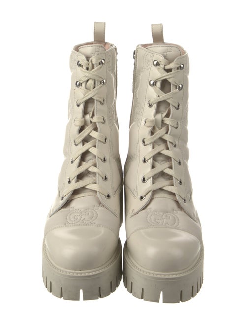 Gucci GG Signature Leather Combat Boots