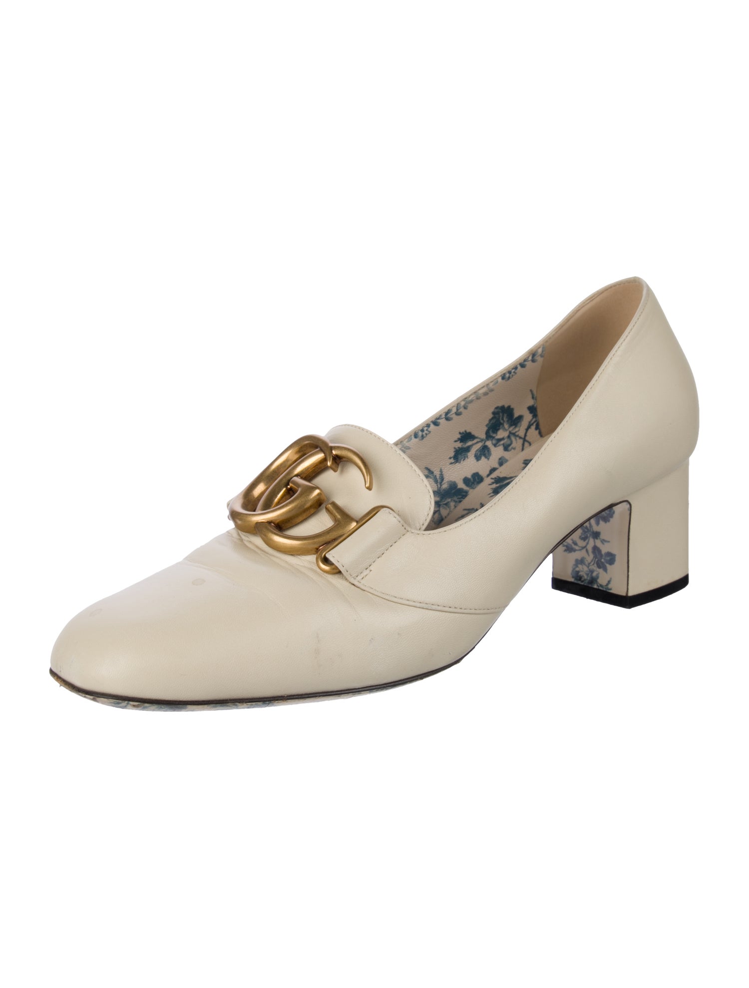 Gucci Double G Logo Leather Pumps